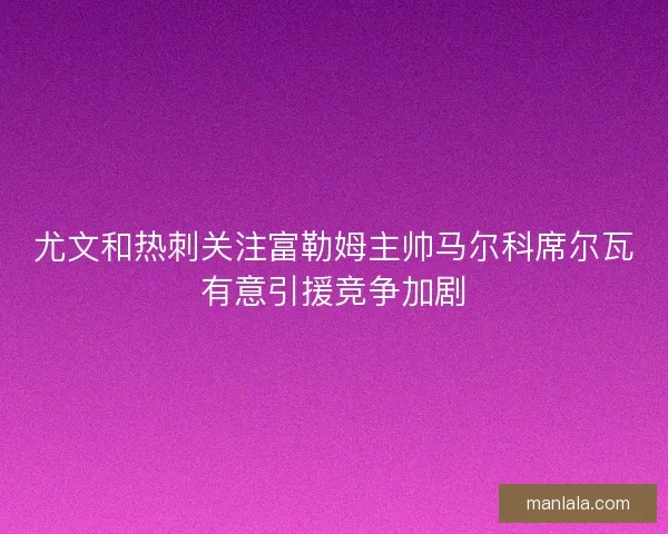 尤文和热刺关注富勒姆主帅马尔科席尔瓦有意引援竞争加剧