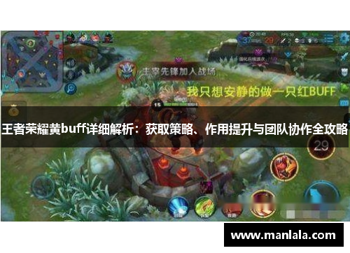 王者荣耀黄buff详细解析：获取策略、作用提升与团队协作全攻略